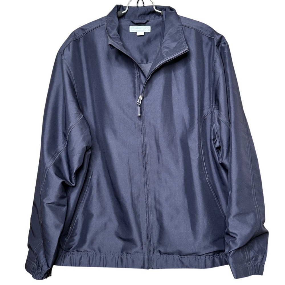 Cutter & Buck CB WindTec Mens Medium‎ Navy Blue Full Zip Windbreaker Jacket